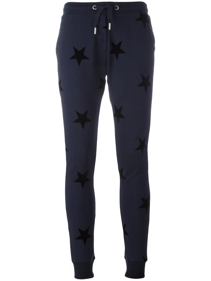 Zoe Karssen Star Print Sweatpants, Women's, Size: Medium, Blue, Cotton