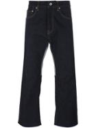 Junya Watanabe Comme Des Garçons Man Colour Block Loose Fit Jeans, Men's, Size: Medium, Blue, Cotton/polyurethane/wool