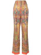 Etro Mixed Print Wide-leg Trousers - Yellow