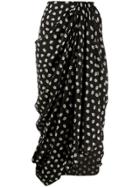 Isabel Marant Floral Print Midi Skirt - Black