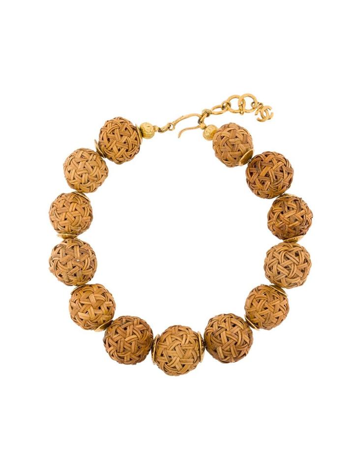 Chanel Vintage 1999 Spheres Short Necklace - Nude & Neutrals
