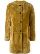 Marni Reversible Shearling Coat, Women's, Size: 40, Green, Sheep Skin/shearling