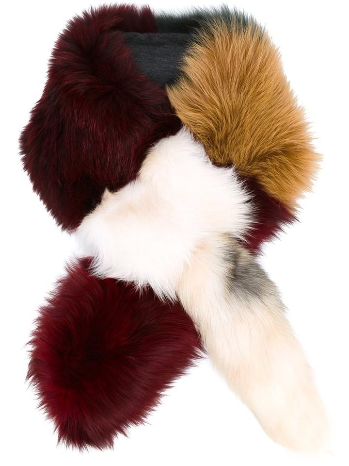 Marni Striped Fur Stole