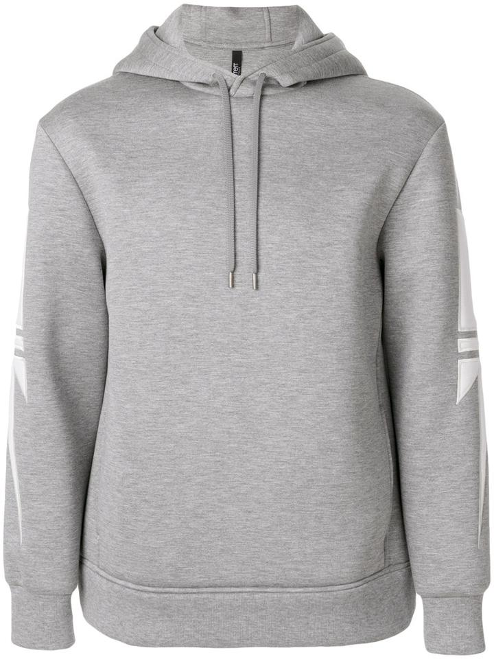 Neil Barrett - Lightning Bolt Hoodie - Men - Polyurethane/viscose - M, Grey, Polyurethane/viscose