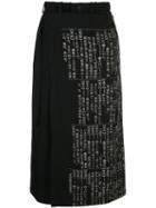 Yohji Yamamoto Wide Wrap Kanji Pants - Black