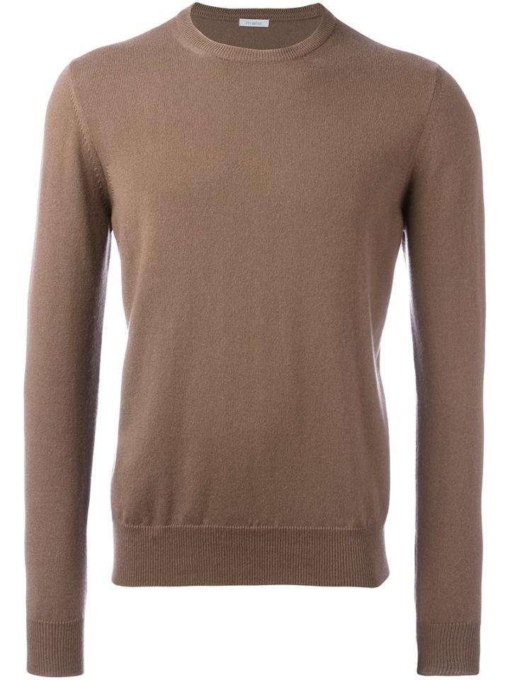 Malo Crew Neck Pullover, Men's, Size: 58, Brown, Cashmere