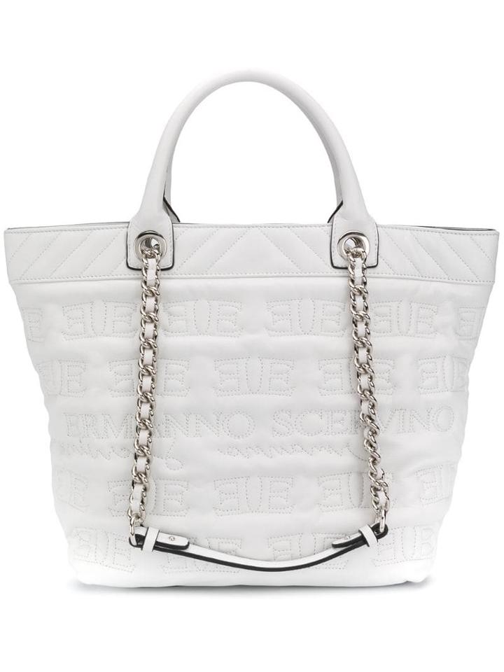 Ermanno Scervino Logo Chain Tote Bag - White