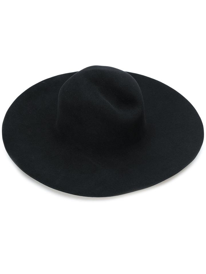Maison Michel Classic Wide-brimmed Hat - Black