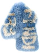 Fendi Contrasting Collar With Logo - Blue
