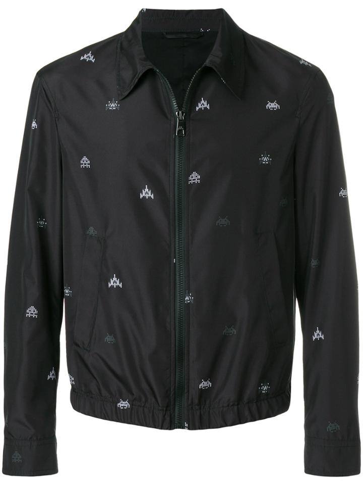 Neil Barrett Cropped Pixel Print Jacket - Black