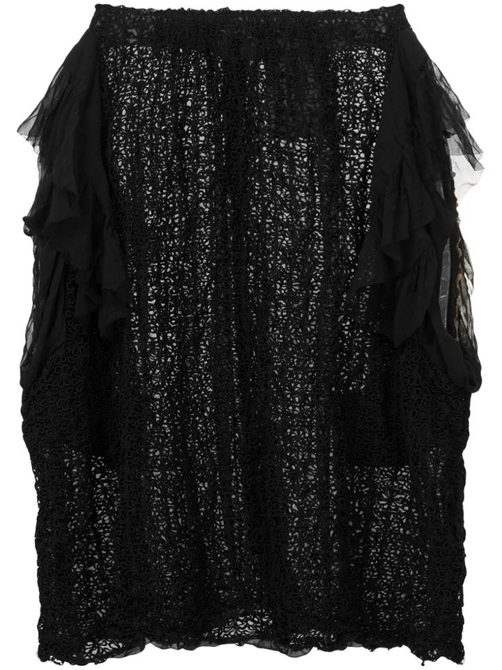 Comme Des Garçons Vintage Ruffle Details Skirt - Black