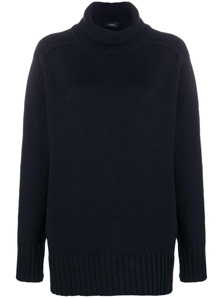 Joseph Turtleneck Ribbed Jumper - Blue