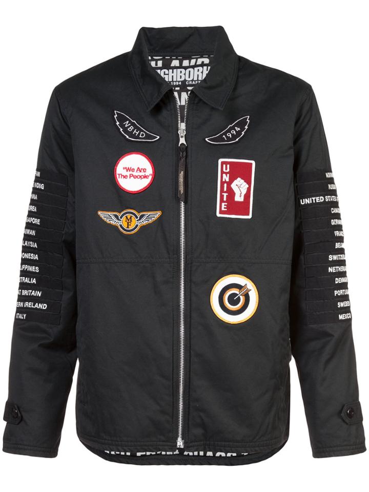Neighborhood Patch Appliqué Jacket - Black