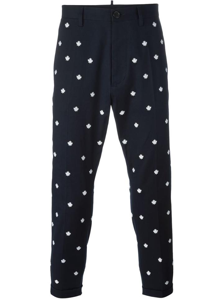 Dsquared2 Embroidered Logo Cropped Trousers