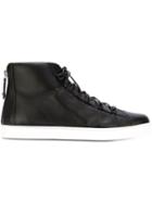 Gianvito Rossi Classic Hi-top Sneakers, Men's, Size: 42, Black, Leather/rubber