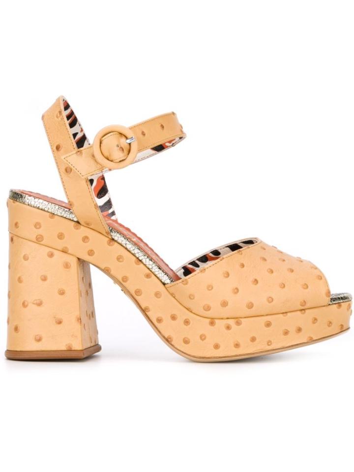 Charlotte Olympia Polka Dot Sandals, Women's, Size: 37, Nude/neutrals, Leather