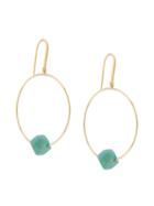 Isabel Marant Hoop Earrings With Blue Stone - Gold