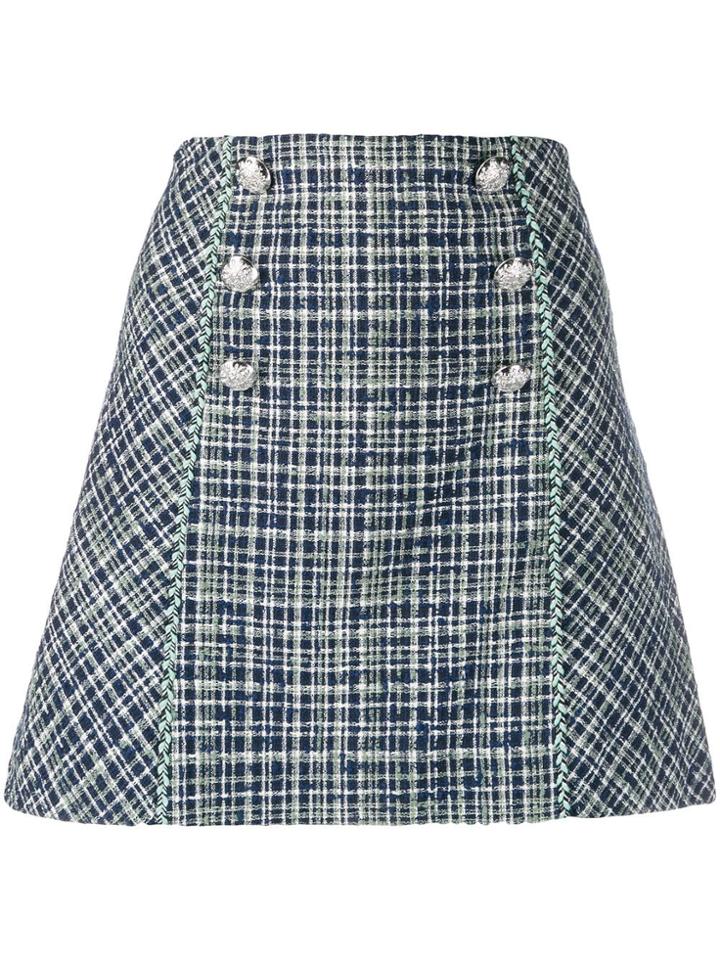 Veronica Beard High Waisted Straight Skirt - Blue