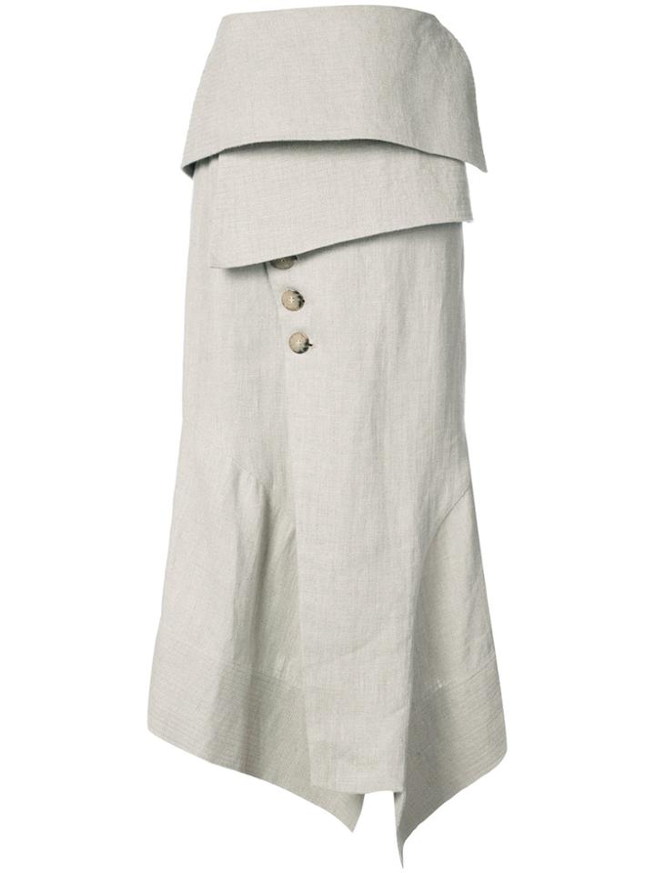 Osklen Osklen X Tarsila Asymmetric Skirt - Nude & Neutrals