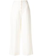 Joseph High Waisted Cropped Trousers - White