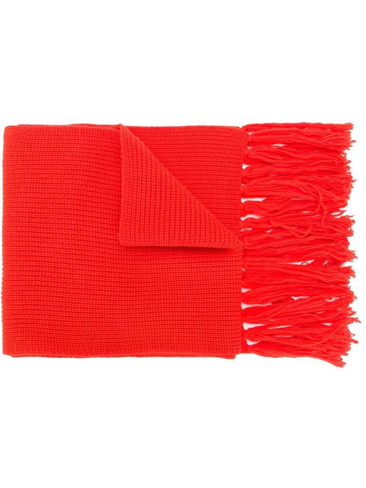 Ami Paris Fisherman's Rib Scarf - Red