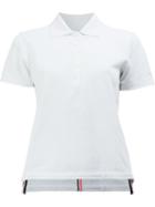 Thom Browne Grosgrain Trim Piqué Polo Shirt - White
