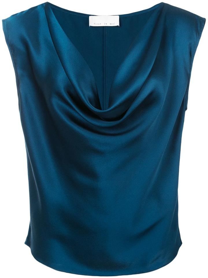 Fleur Du Mal Cowl Neck Blouse - Blue