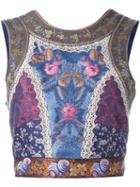 Etro Patchwork Laced Tie Back Tank Top