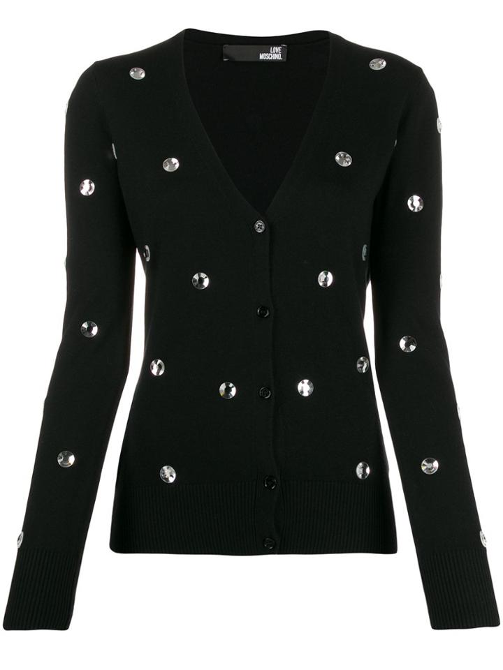 Love Moschino Crystal Embellished Cardigan - Black