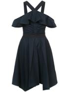 Derek Lam 10 Crosby Off The Shoulder Halter Dress - Black