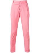 Etro - Double Pleat Trousers - Men - Cotton/spandex/elastane - 50, Pink/purple, Cotton/spandex/elastane