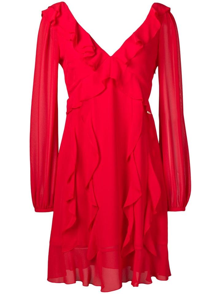 Liu Jo Ruffle-trim Midi Dress - Red