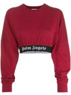 Palm Angels Cropped Sweatshirt - Red