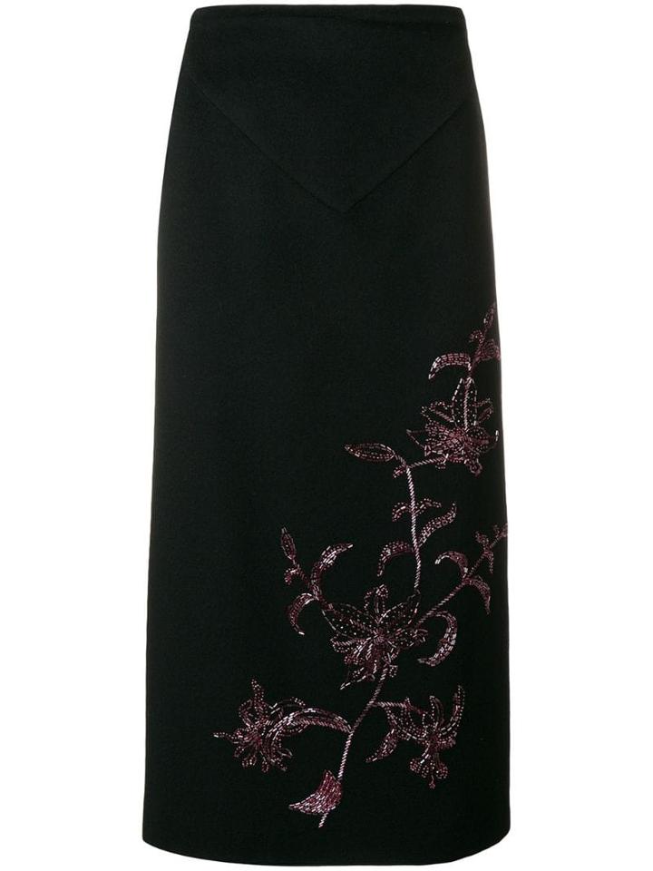 Alexander Mcqueen Pre-owned 1998 Straight Midi Skirt - Black