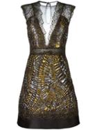 Alberta Ferretti Metallic Fitted Dress, Women's, Size: 40, Black, Acetate/polyamide/silk/rayon