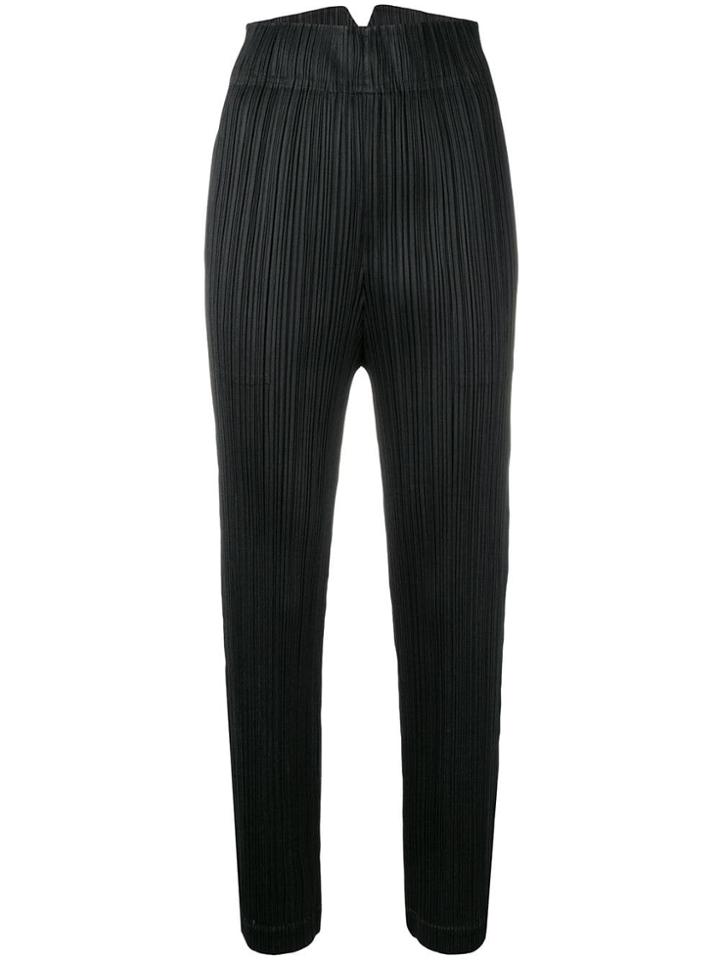 Pleats Please By Issey Miyake High Waisted Trousers - Black