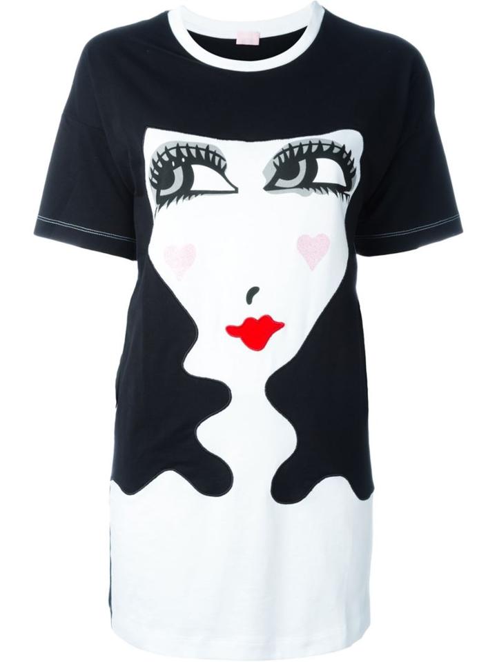 Giamba Face Print T-shirt, Women's, Size: 44, Black, Cotton