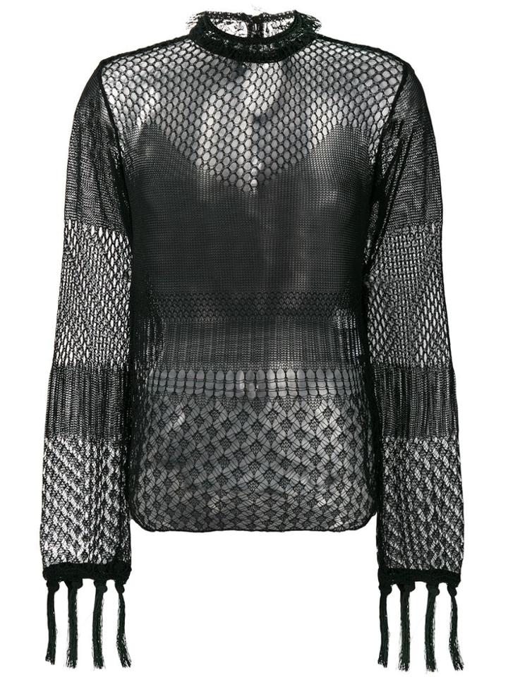 Mame Sheer Net Top - Black