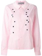 Comme Des Garçons Girl Applique Checked Shirt, Size: Small, Pink/purple, Cotton/wool