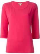 Burberry Brit 'house Check' Cuffs T-shirt, Women's, Size: Large, Pink/purple, Cotton/spandex/elastane