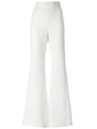 Balmain Bouclé Tweed Flared Trousers - White