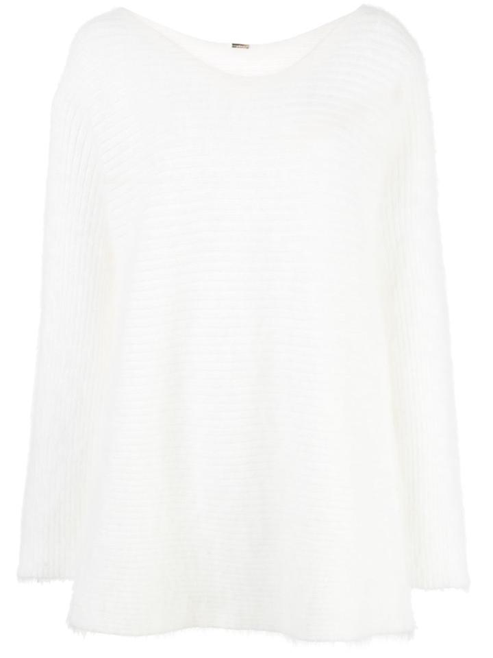 Adam Lippes Fluffy Scoop Neck Jumper - White