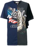 Night Market Flag Print T-shirt - Blue