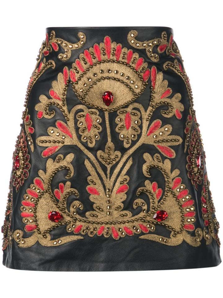 Oscar De La Renta Embellished Mini A-line Skirt - Black