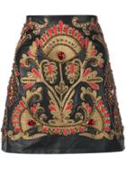 Oscar De La Renta Embellished Mini A-line Skirt - Black