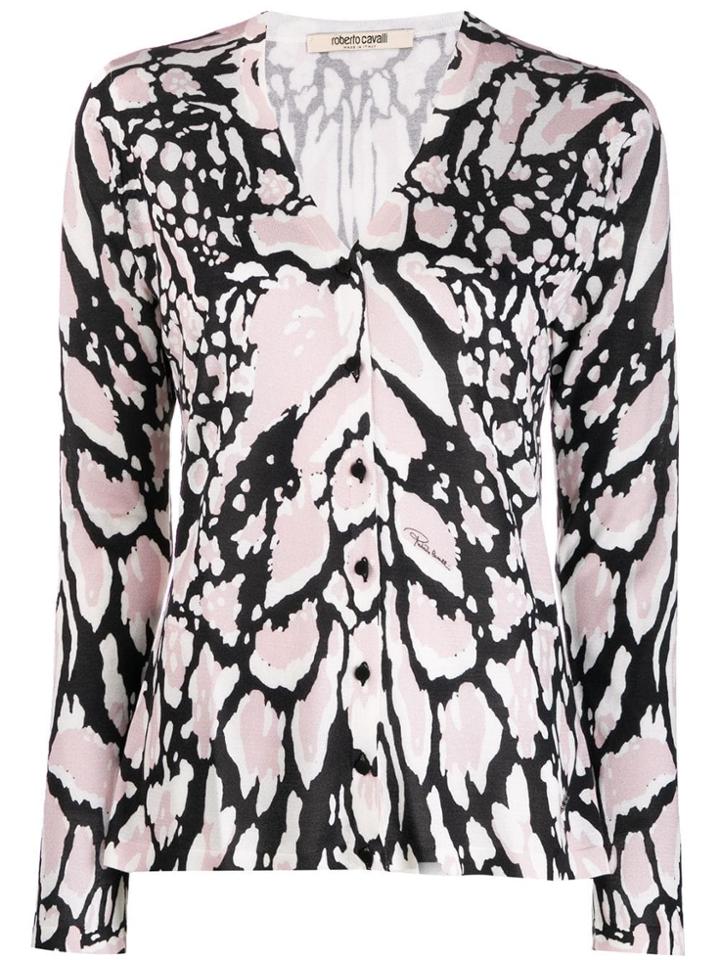 Roberto Cavalli Lynx Print Cardigan - Neutrals