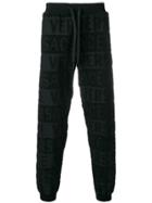 Versace Textured Logo Track Pants - Black