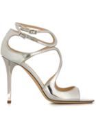 Jimmy Choo Ivette Sandals, Women's, Size: 38, Grey, Leather