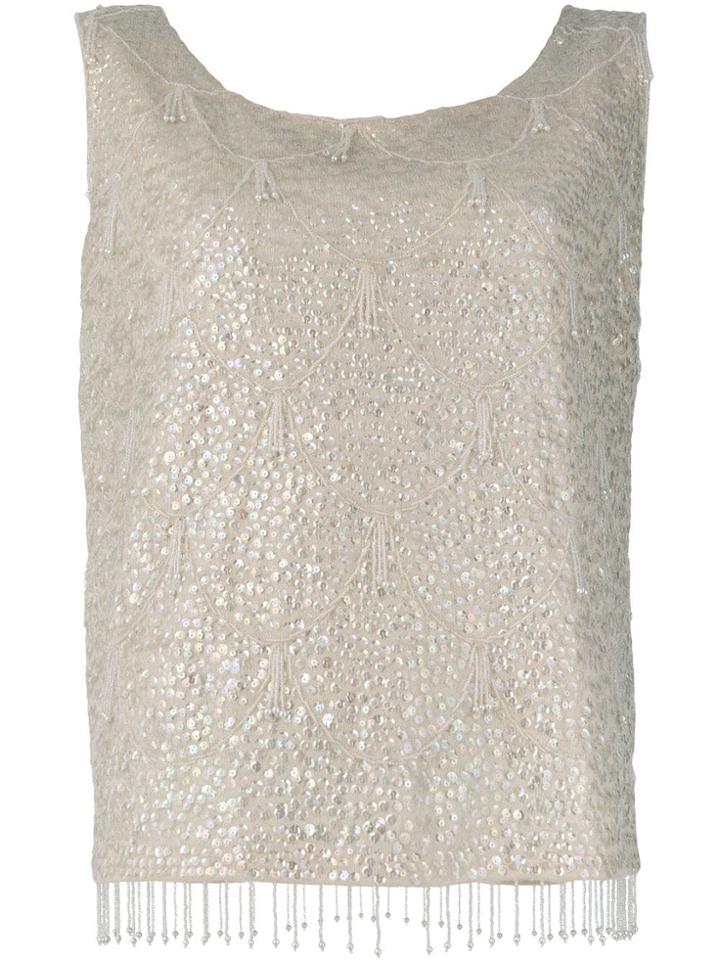 William Vintage 1965 Beaded Tank - Neutrals