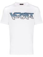 Versace Speed Crystal-embellished Logo T-shirt - White